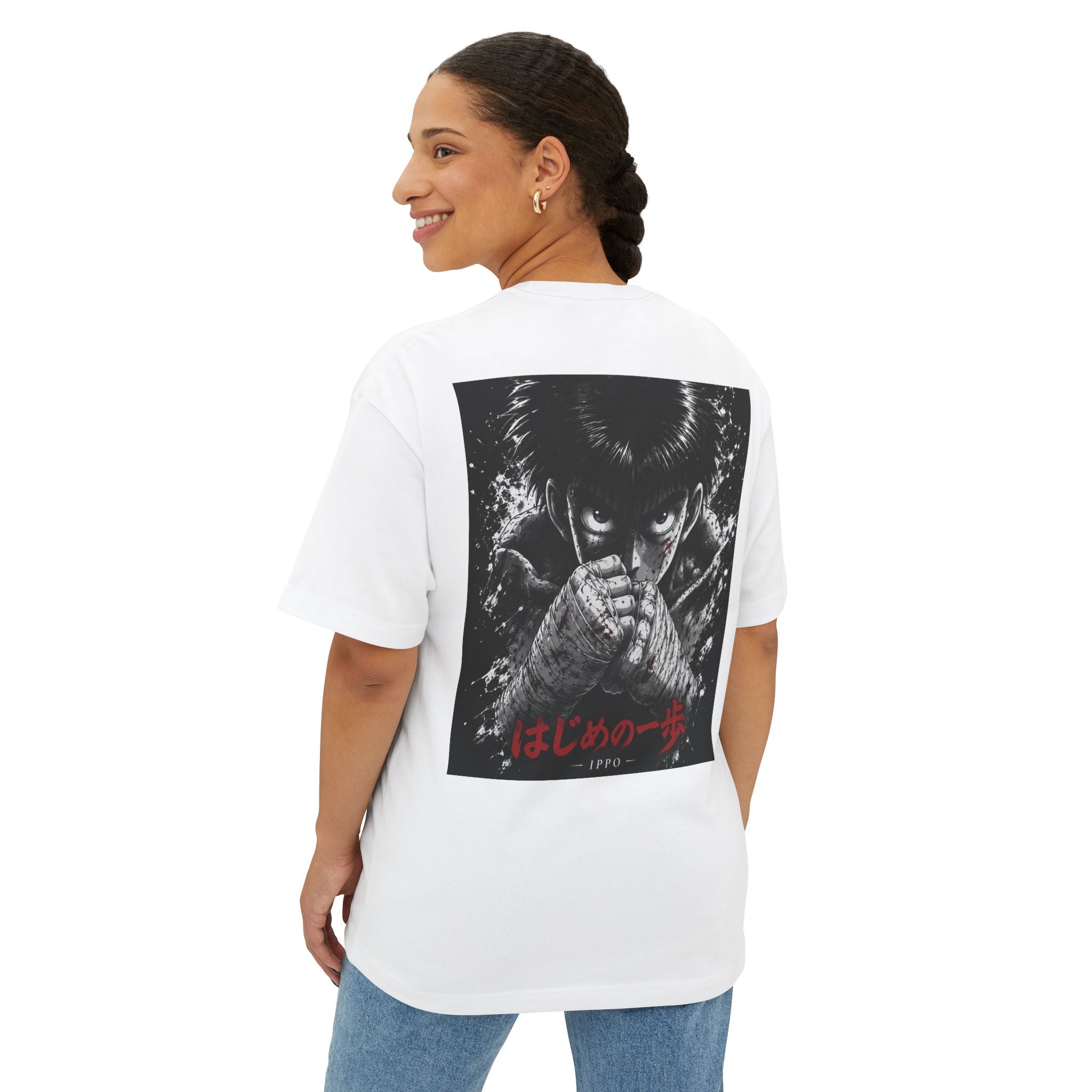 Boxy Tee — Gritty Anime 'Hajime no Ippo' Fist Graphic