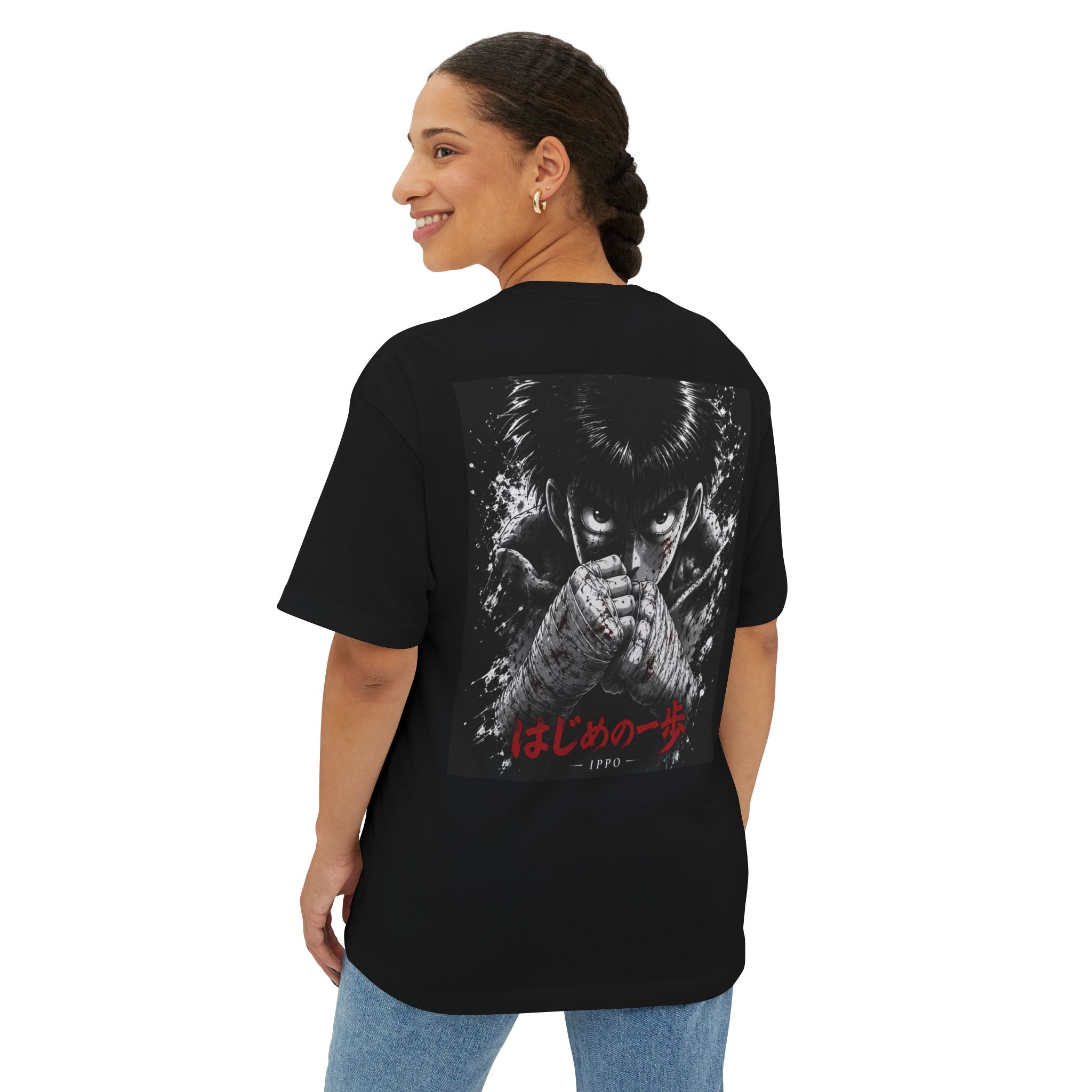 Boxy Tee — Gritty Anime 'Hajime no Ippo' Fist Graphic